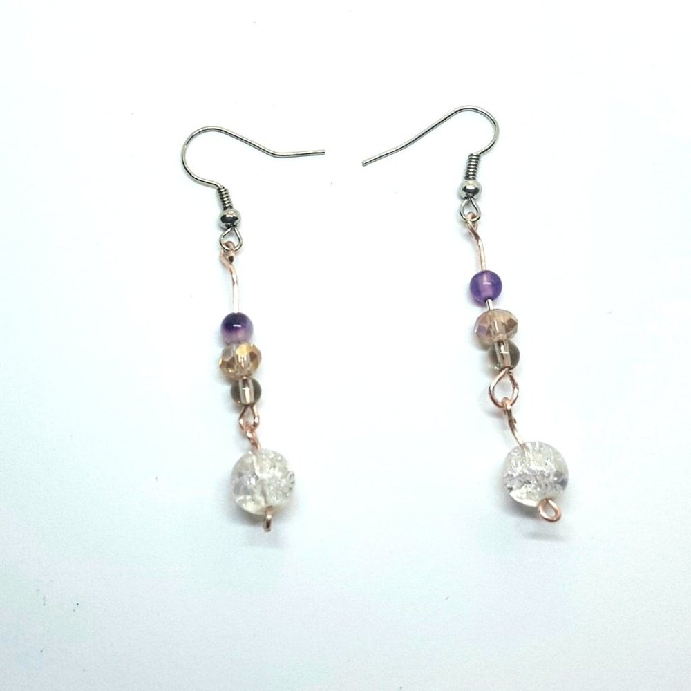 Angelic Crystal Cloud Faerie Fluorite Earrings - Picture 3 of 9